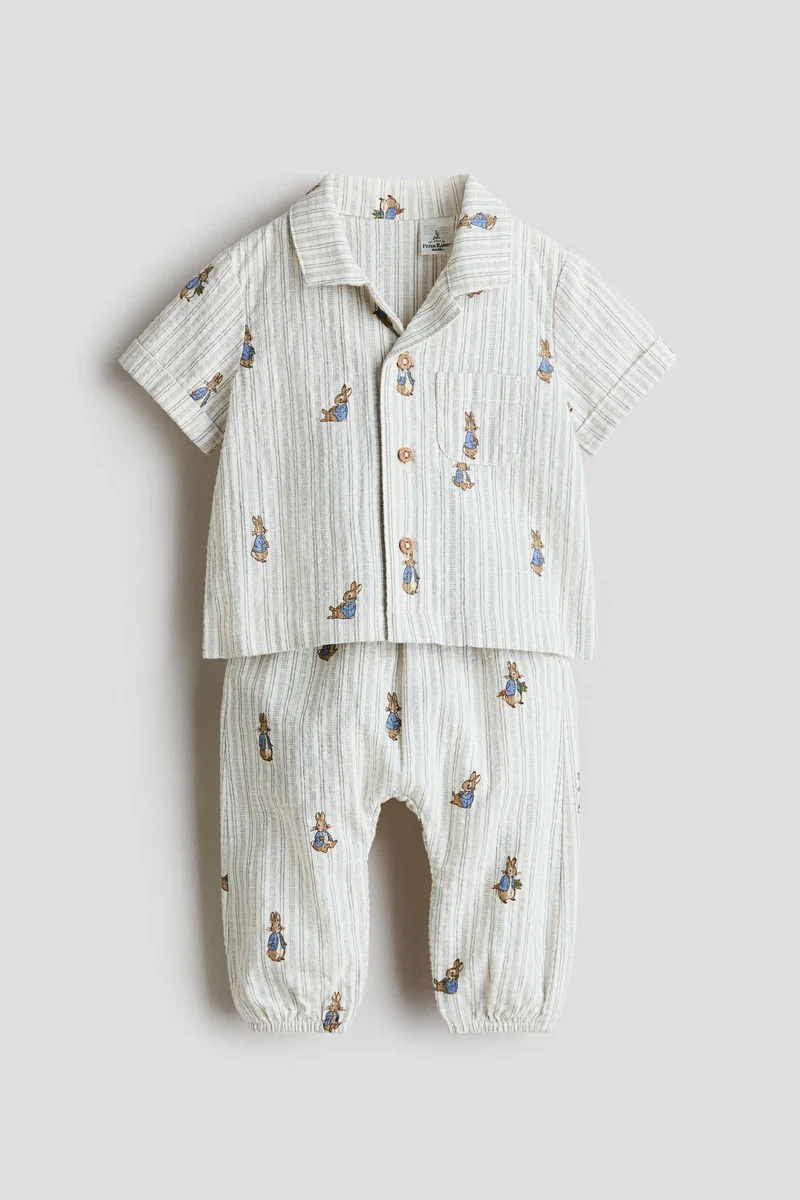 اتش اند ام طقم من قميص وبنطلون - قطعتين